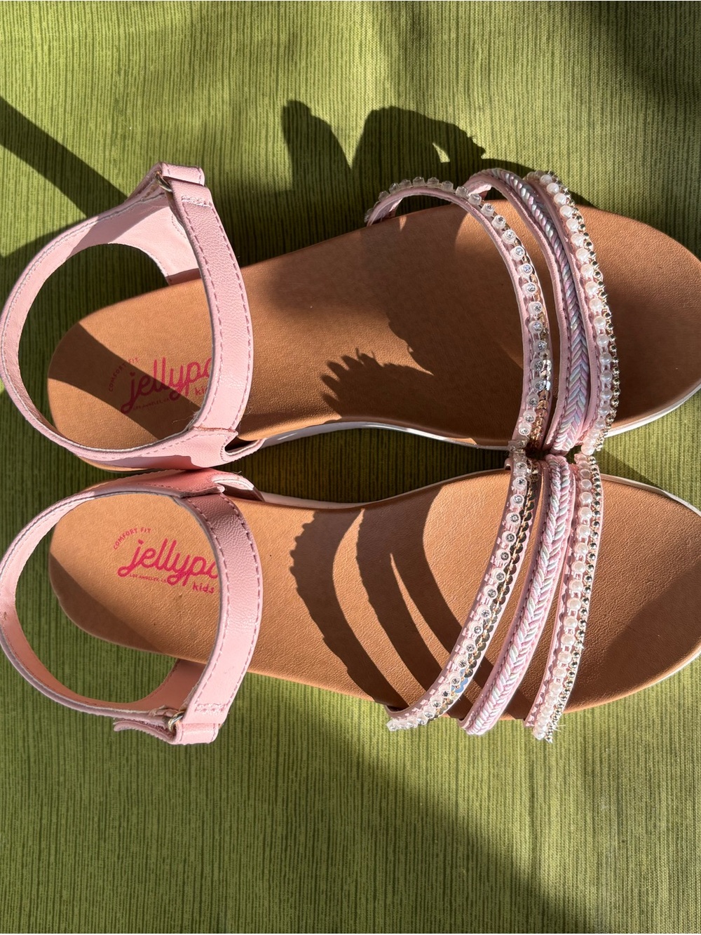 Jellypop Pink Girls' Beaded Strappy Sandals